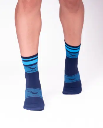 Calcetín de compresión para crossfit corto en azul